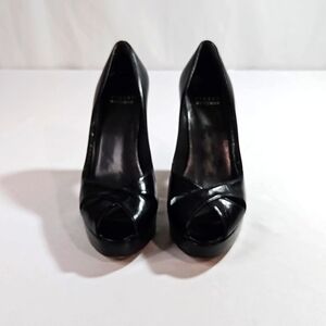 Stuart Weitzman Sz 6 Black Leather Heels